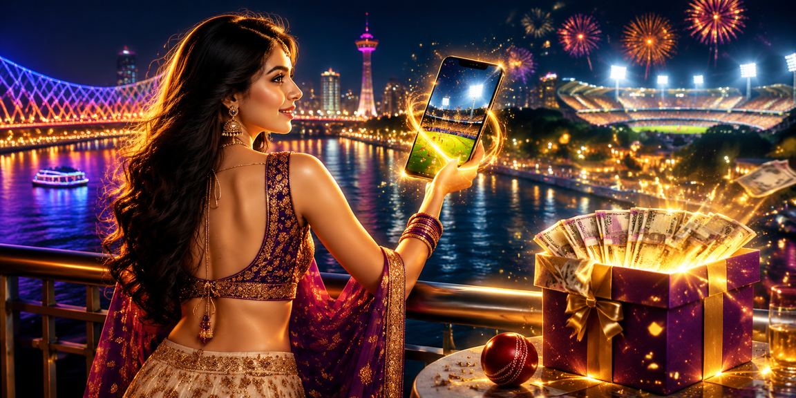 Ahmedabad riverfront with casino app concept